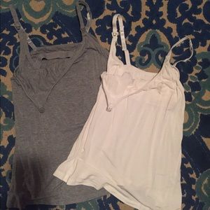 White and gray nursing cami bundle, size M/L.